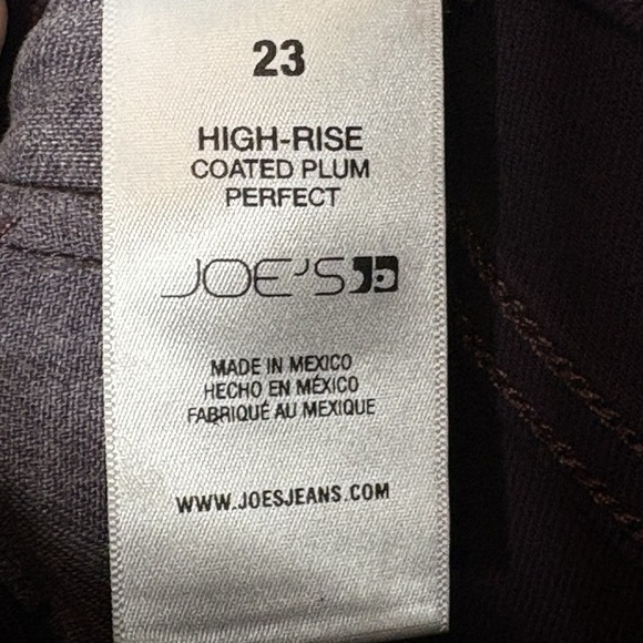 Joe's Jeans High Rise Skinny Ankle Jeans 23 Plum Coated Metallic Stretch Purple - Picture 10 of 12